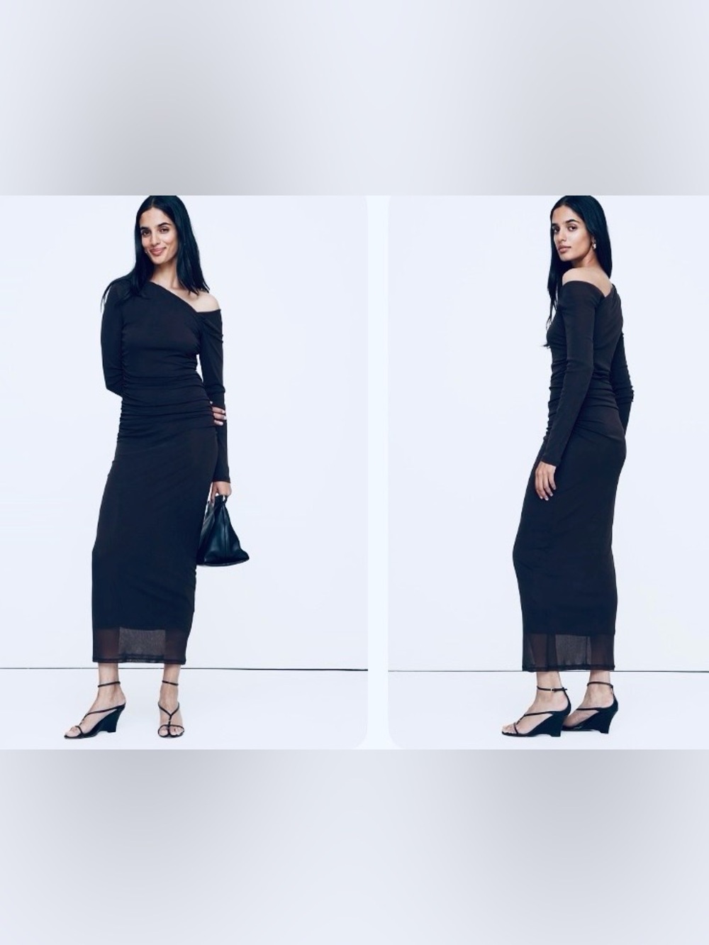 NWT banana republic XXL Mesh Asymmetric ruched maxi dress